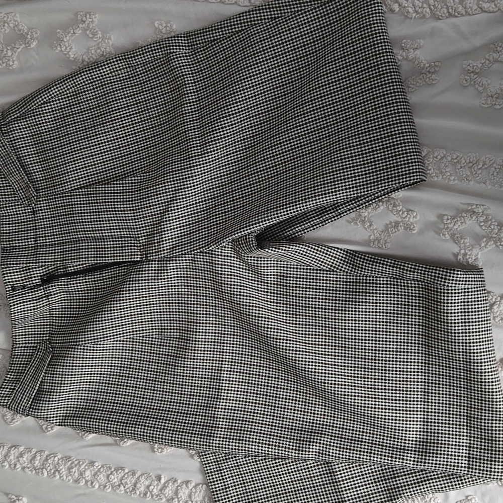 NWOT Enhanced Aesthetic Black and Brown Plaid Straight Leg Pants - Picture 2 of 5